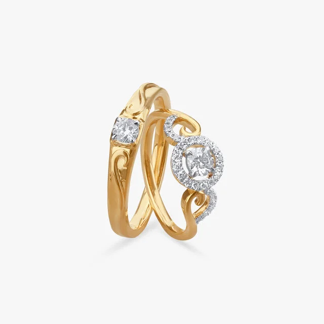 Blissful Love Diamond Couple Rings