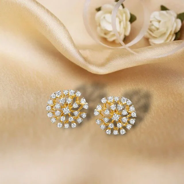 Shimmering Dainty Diamond Stud Earrings